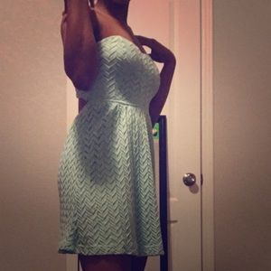Light blue strapless dress